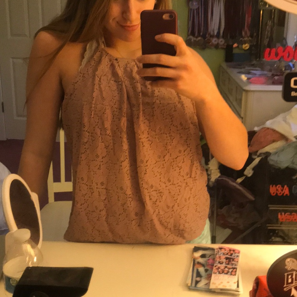 Mauve Lace tank top